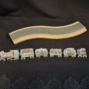 Swarovski Crystal Vintage 1988 Retired 7 Piece Train Set Excellent Christmas
